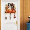 (US Only)Halloween Pumpkin Cat Wood 2D/Flat DIY Diamond Painting Hooks Home Decor Craft