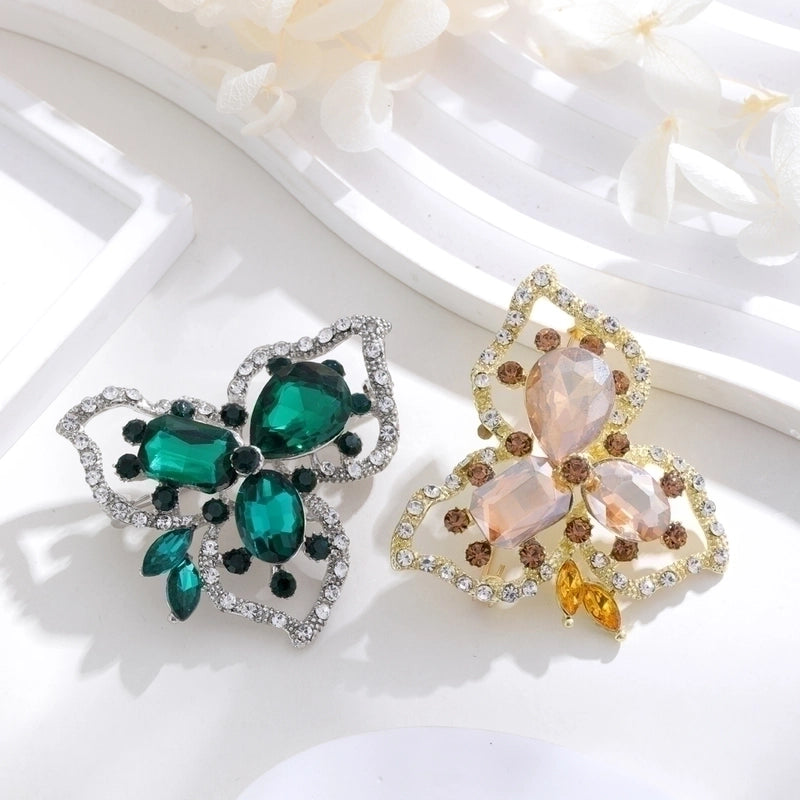 Ig Style Animal Flower Alloy Enamel Inlay Rhinestones Women’s Brooches