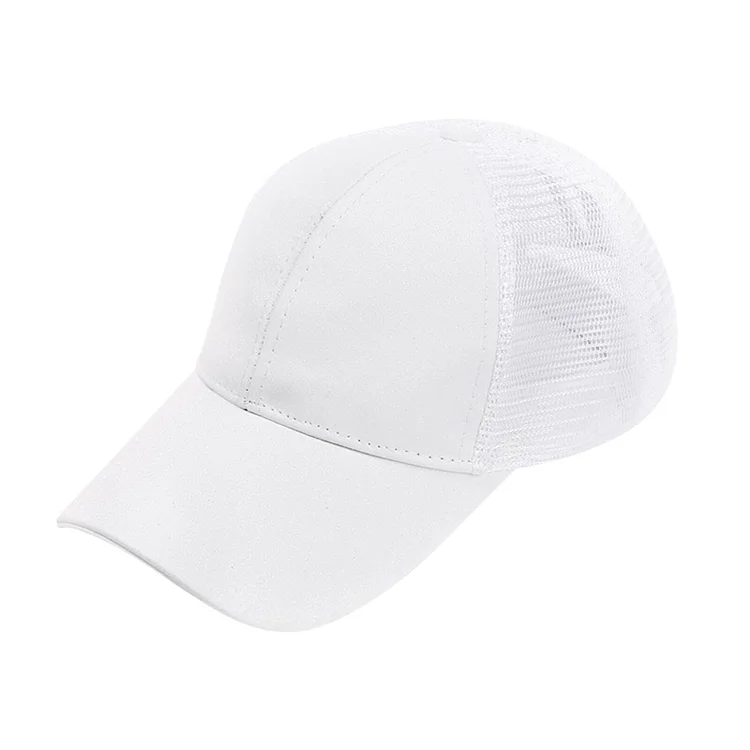 Casual Baseball Cap For Women Adjustable Sequins Shine Mesh Sun Caps Summer Hat Girls Ponytail Breathable Hollow Snapback Hats
