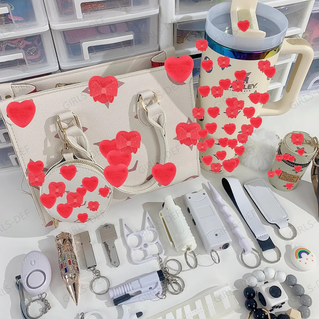 (NEW) 2nd Gen French Designer Tote Bag self defense keychain with Tumbler