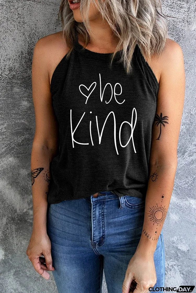 BE KIND Graphic Round Neck Tank