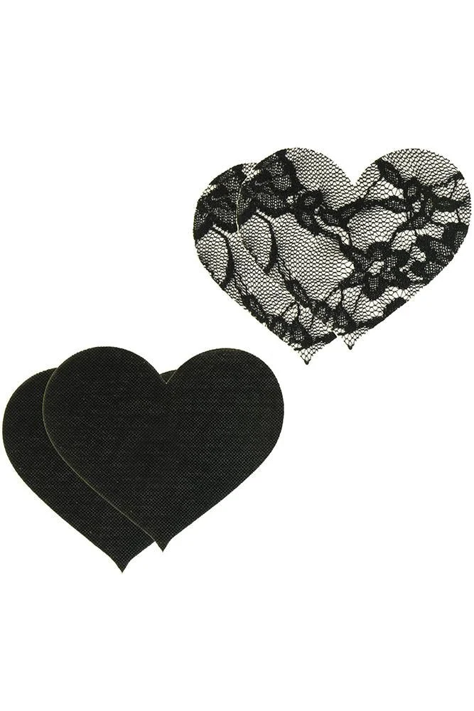 Pornhint Peekaboos Satin & Lace Heart Pasties