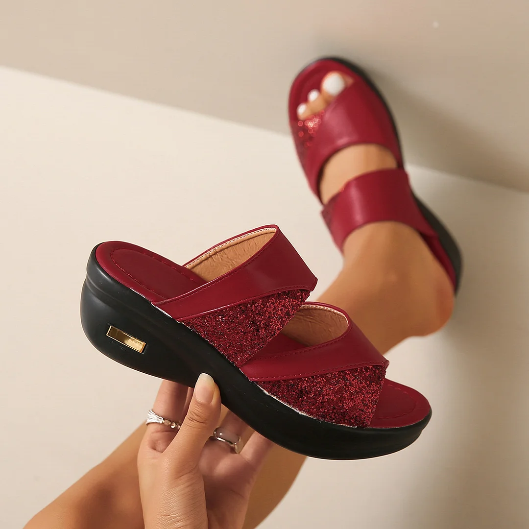 Breakj Breakj Women Wear Fashion 2025 New Thick-Soled Loose Pastry Slope And Ladies Fish Mouth Sand Slippers Shoes