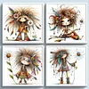 (Multi-Style) Indian Weird Girl-11CT Stamped Cross Stitch 40*40cm/15.75*15.75in tapestrymarket