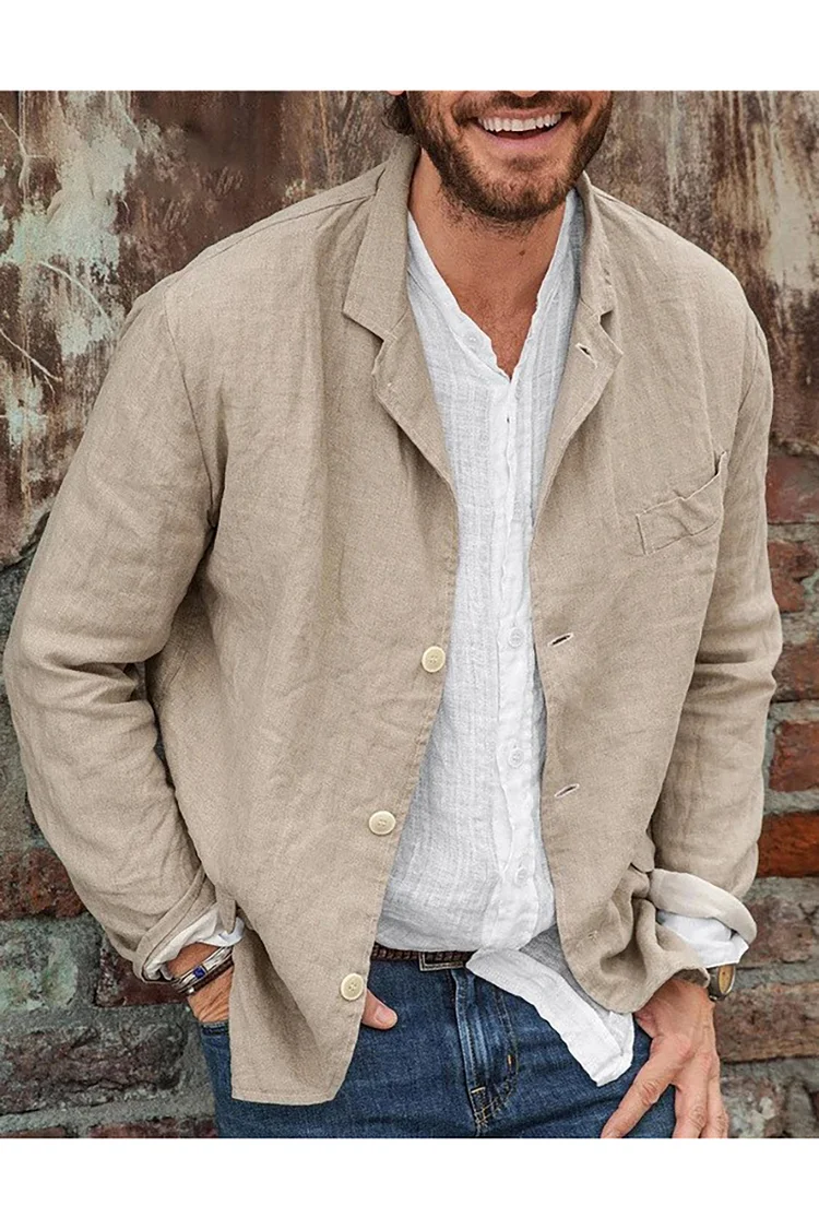 Casual Lapel Collar Button Loose Fit Blazer