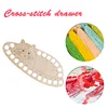 【Wholesale Discount】Wooden Carved Cross Stitch Thread Board Embroidery Thread Plate (Racoon)