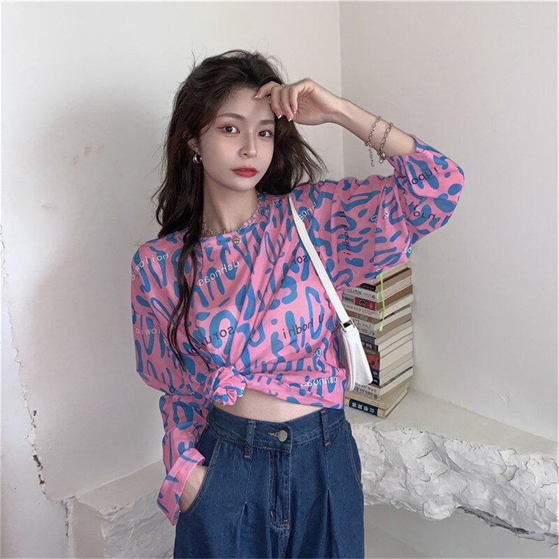 Woherb Women thin Sun protection shirt summer Sexy Woman TShirts letters perspective Tops Long Sleeve Ice silk O-neck Bottoming T-Shirt