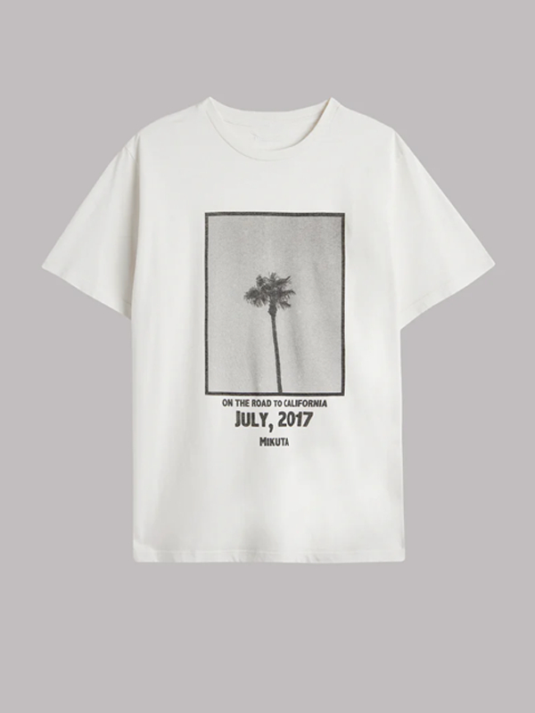 White Palm Tree Casual T-Shirt tjj Shicloths