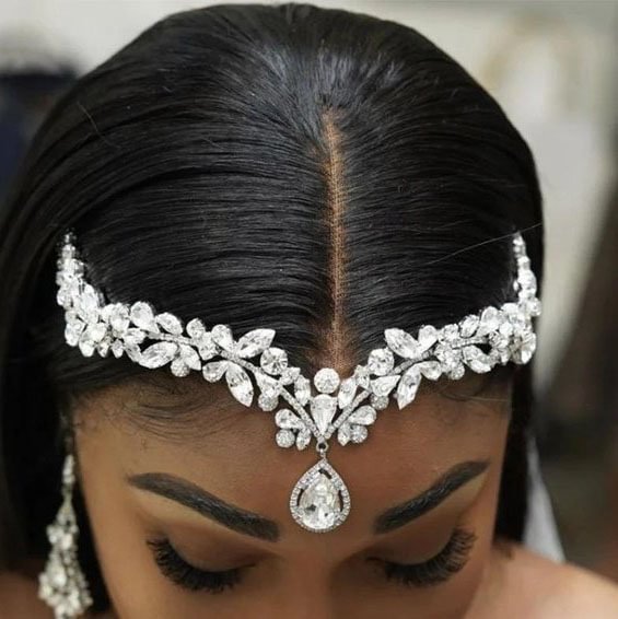 Drop-shaped zircon bride hair ornaments