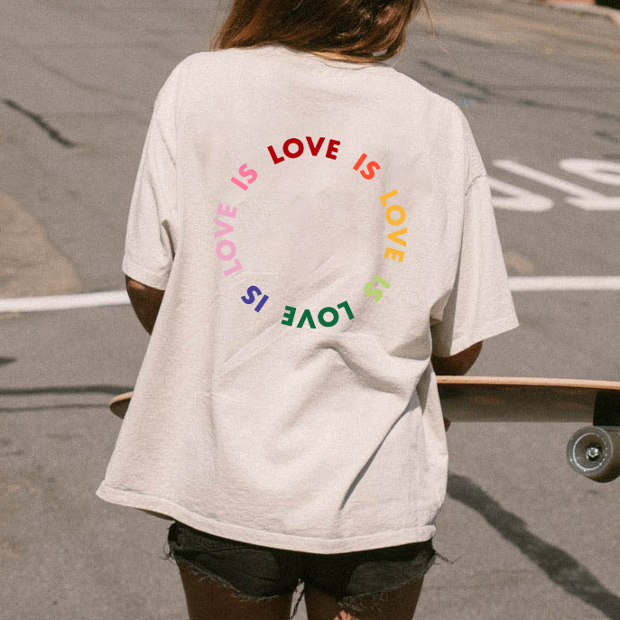 Women's Love Is Love Print Loose T-Shirt / [blueesa] /