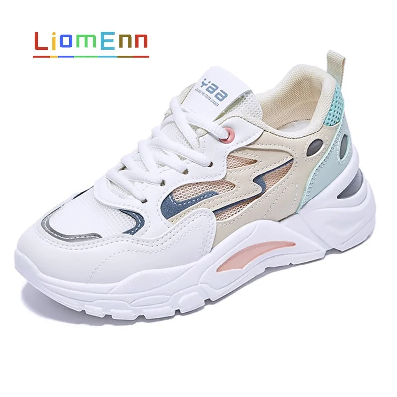 Fashion Women's Winter Sneakers 2021 Fur Platform Sports Shoes White Chunky Sneakers Vulcanized Casual Shoes Female Basket