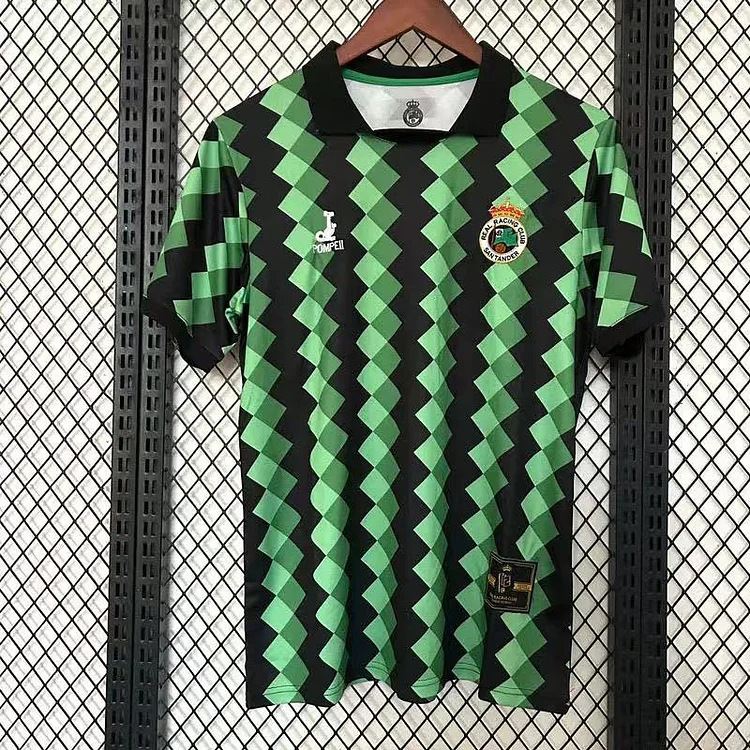 Fan Version 2024-2025 Racing de Santander 112th Anniversary Green Goalkeeper Football Shirt