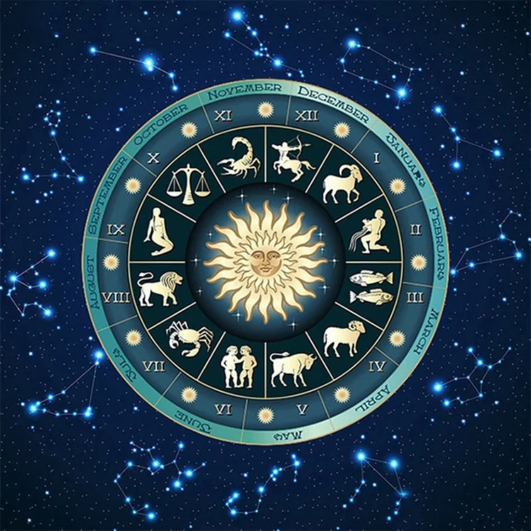 Full Round Diamond Painting - Twelve Constellations Horoscope 50*50CM