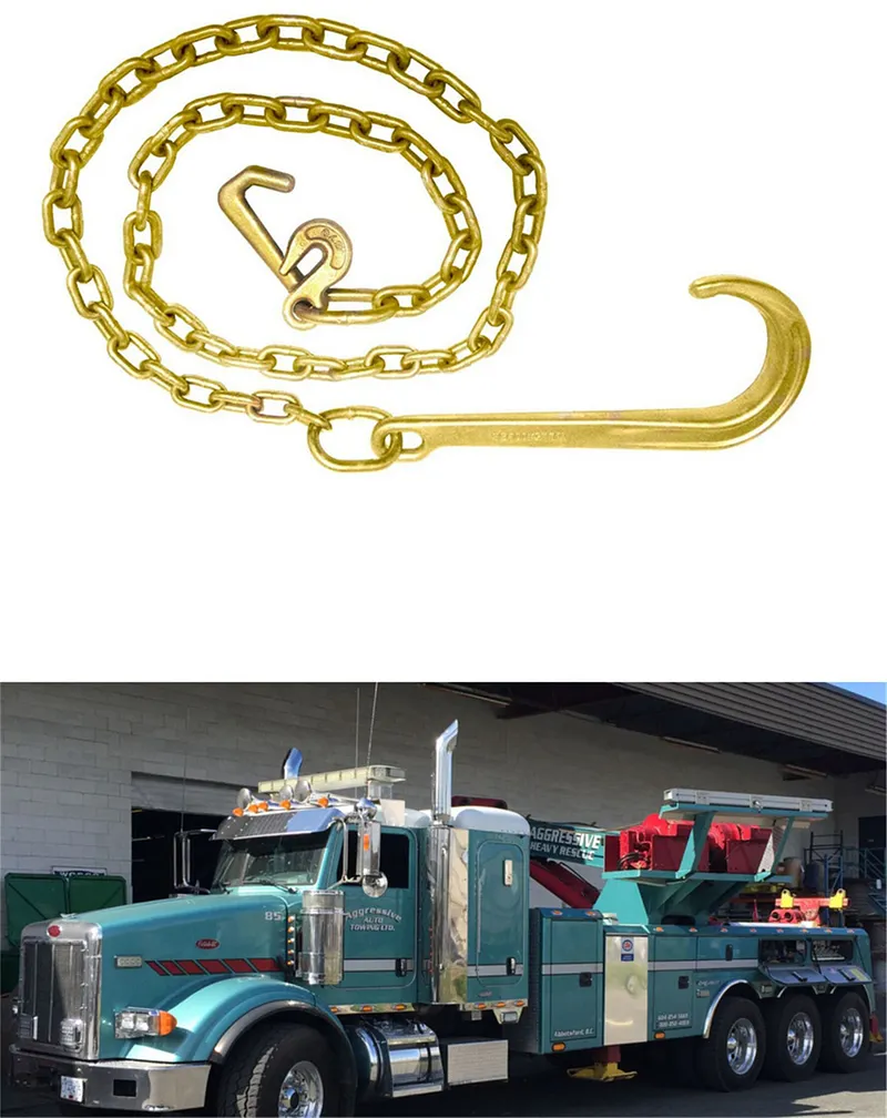 5/16 X 2' G70 Tow Chain J-Hooks V-Chain Flatbed Truck Rollback Wrecker