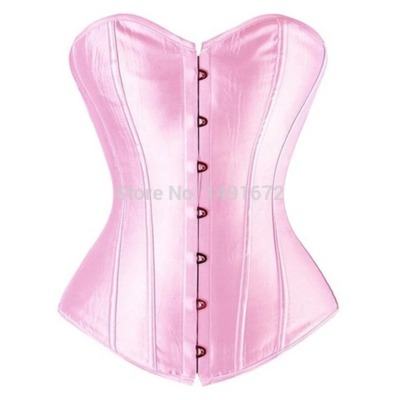 Billionm Corset Top Bustiers Overbust Satin Sexy Victorian Corsets Corselet Brocade Vintage Style Korsett for Women Plus Size Pink Green