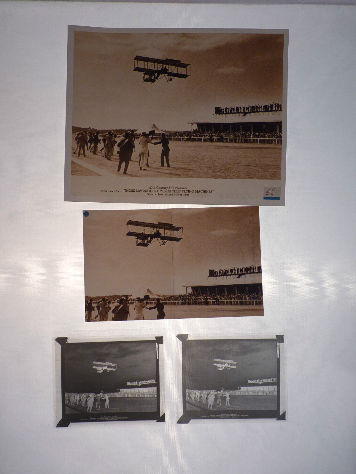 Magnificent Men Flying Machines Movie Skelton Witman (2) Photo Poster painting (2) Negative Lot