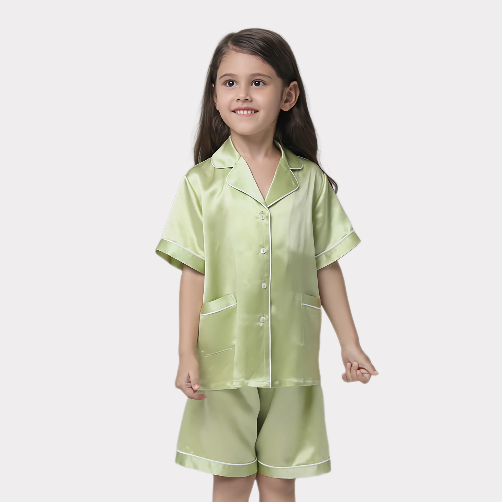 22 Momme Silk Pajamas Short Set For Girl REAL SILK LIFE
