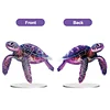 (US Local)5D DIY Special Shape Diamond Painting Desk Ornament Purple Animals Decor Kit