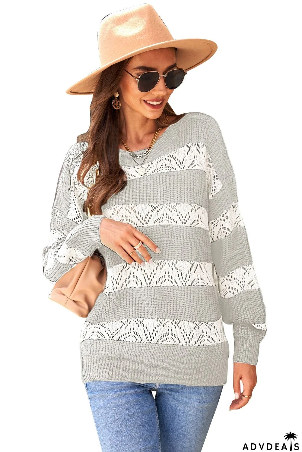 Striped Colorblock Knit Sweater