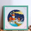 Autumn By The Seaside - 14CT Stamped Cross Stitch 16*16cm/6.3*6.3in