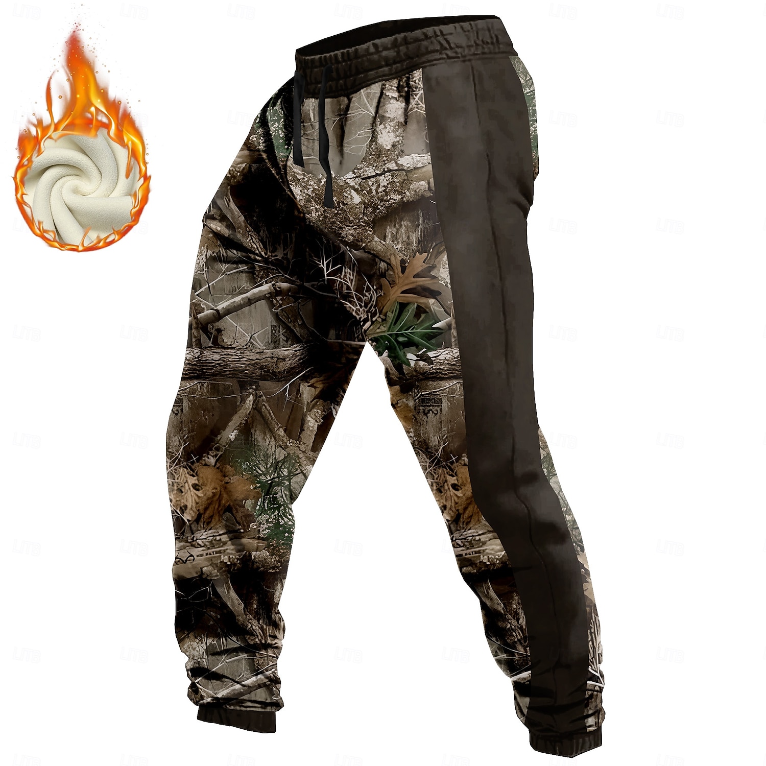 Men's Hunt 3D Print Christmas Casual Vintage Fleece Sports Pants