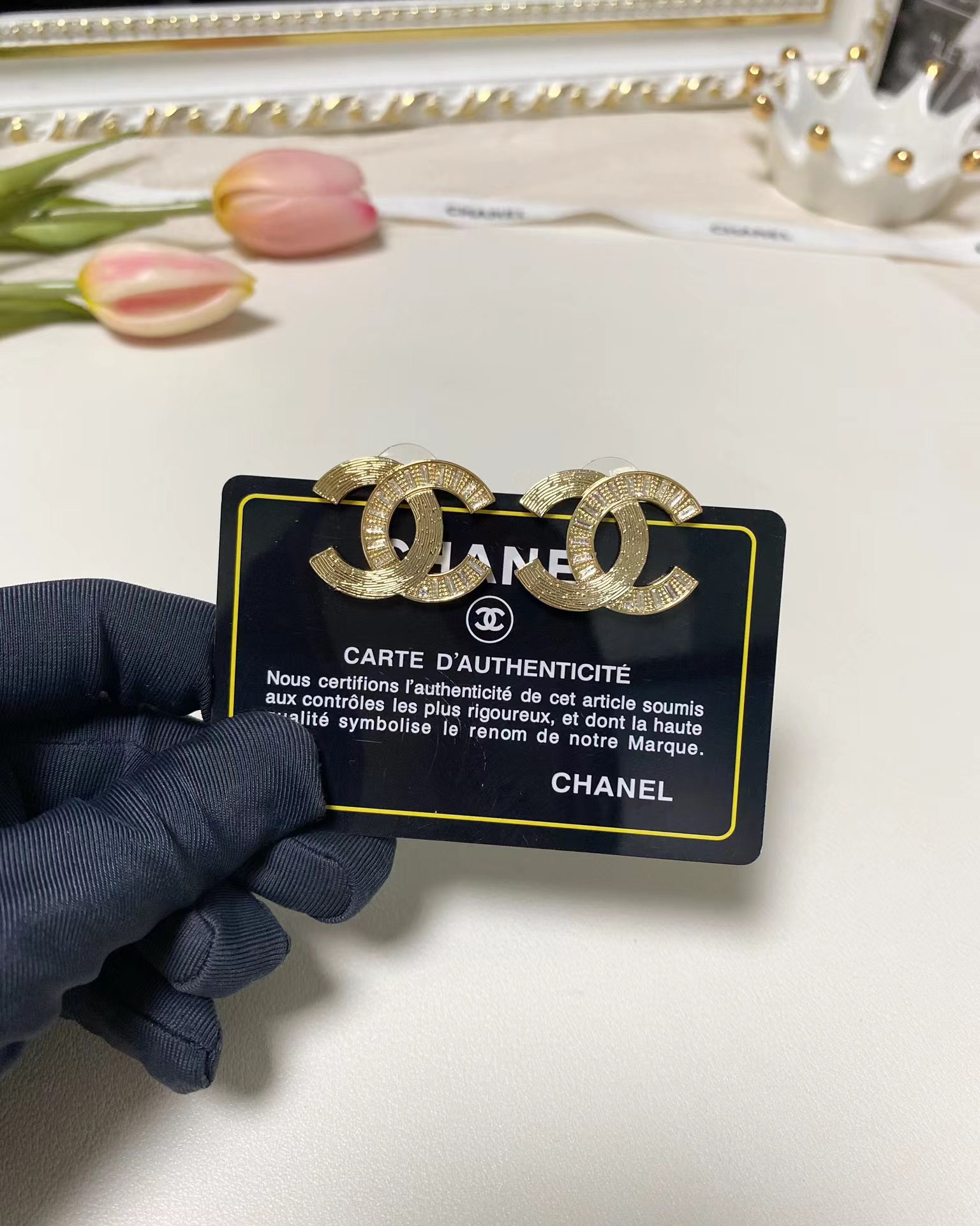 Buy replica Chanel Big Gold Double C Stud Earrings and replica jewelry from PICKS Jewelry
