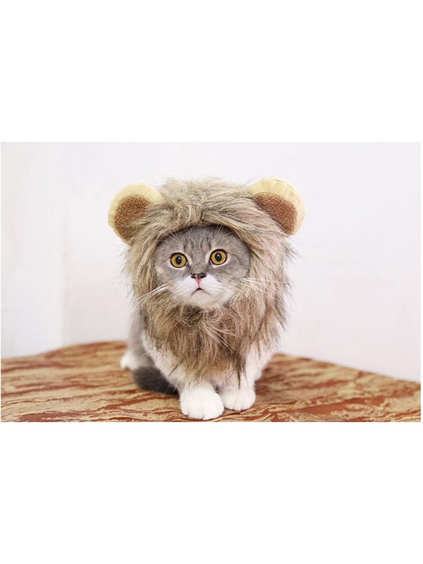 Funny Pet Cat Lion Costume Headgear-elleschic
