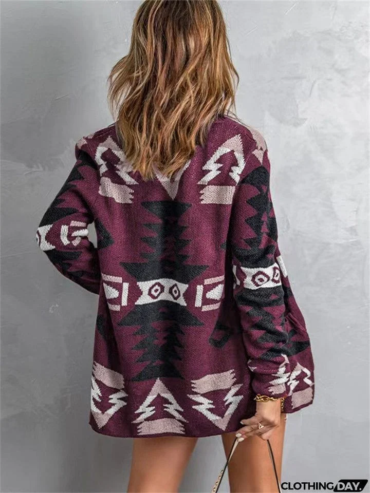 Street Style Halloween Extra Loose Knitted Cardigan Sweater for Autumn Winter