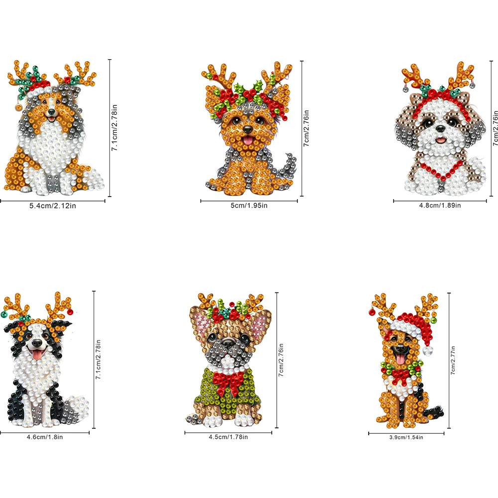 6Pcs DIY Christmas Dog Diamond Painting Hooks Christmas Diamond Art Wall Hooks
