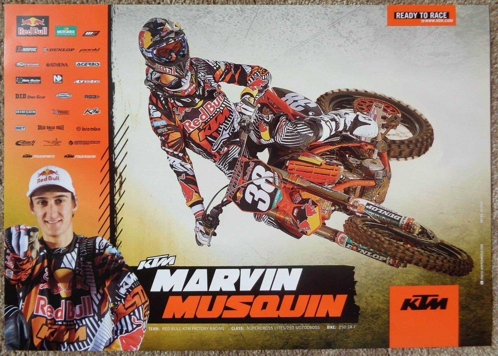 MARVIN MUSQUIN 2012 POSTER Supercross Motocross Red Bull KTM Factory