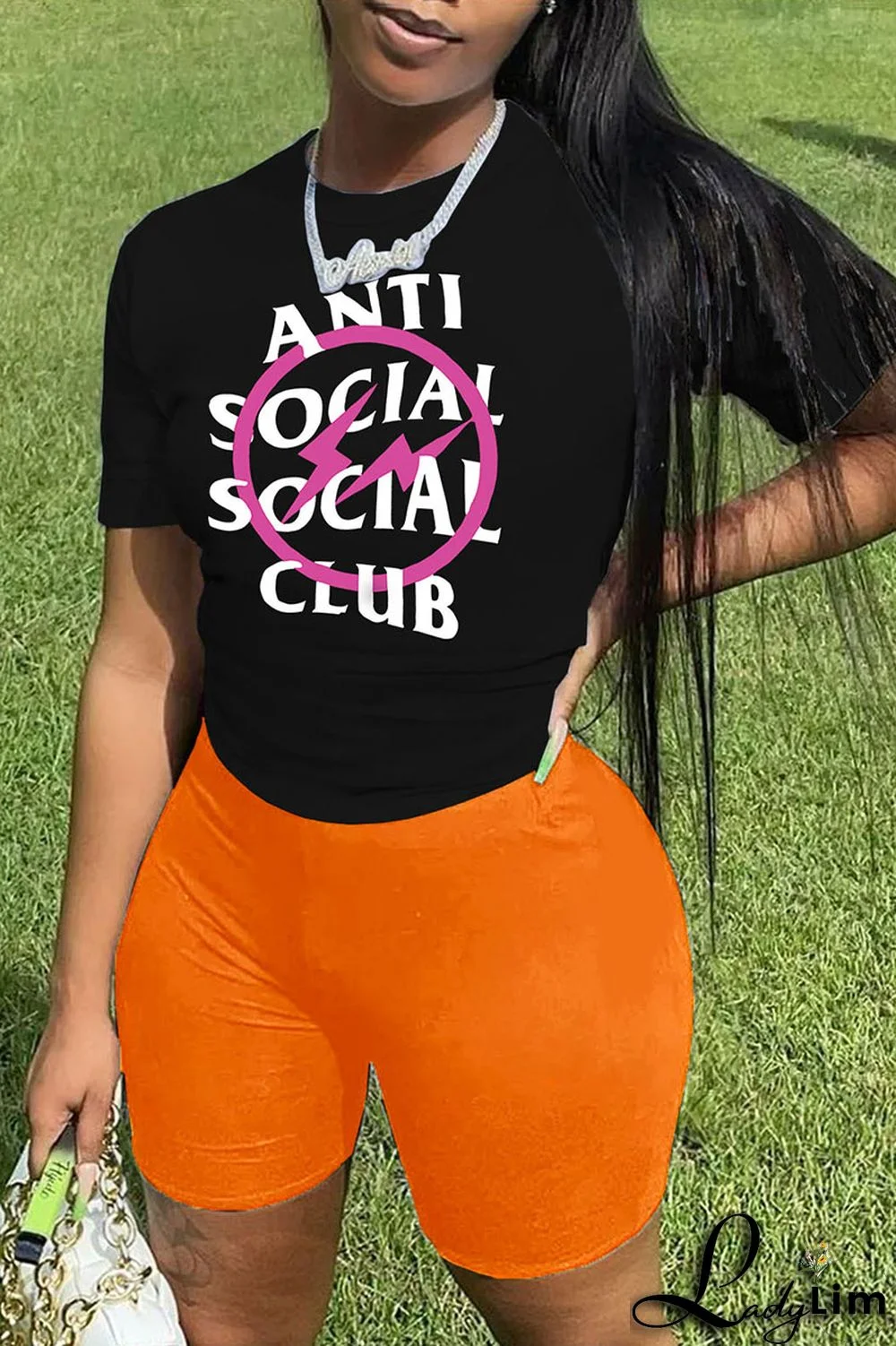 Pink Casual Print Patchwork O Neck Short Sleeve Two Pieces