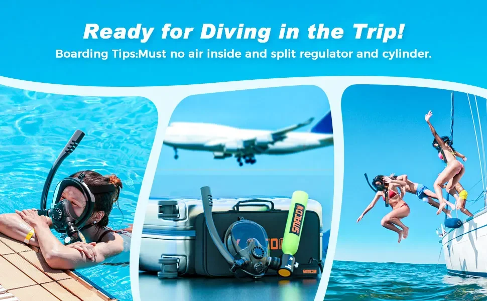 SMACO-Mini rezervor de scufundare cu mască snorkel, kit cilindru de scufundare, portabil, mic, față completă, 0,5L