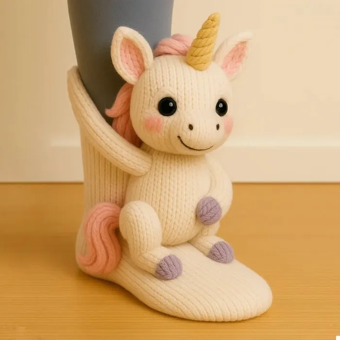 Hughug 3D Knit Animal Socks