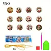 DIY Wooden Diamond Painting Christmas Ornaments Kit 12Pcs Resin Gem Holiday