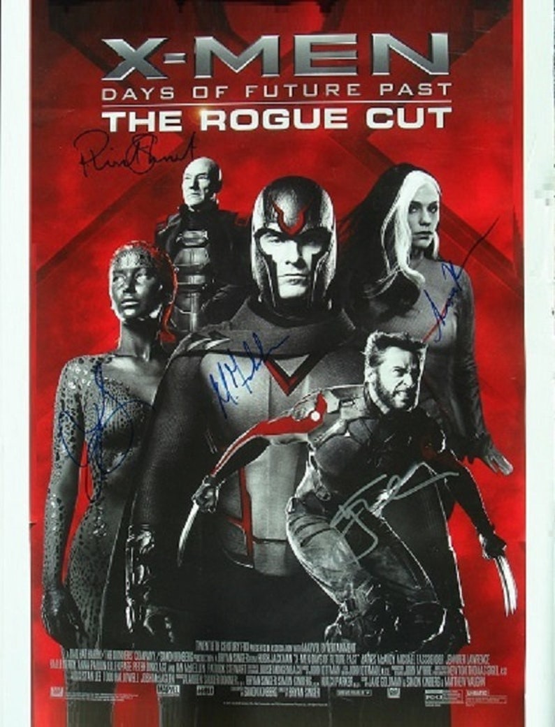 X-MEN: Days of Future Past, Signed Poster X5 Patrick Stewart + 12x 18 wCOA