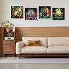 4pcs Diamond Painting -DIY Round Drill Fox Owl Lion Panda