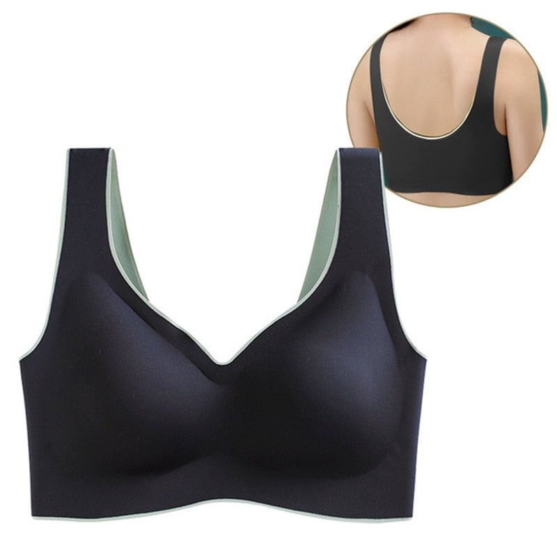 Women Bra Latex Push Up Bras Seamless Bralette Female M-XXL Plus Size Bra Tank Tops Gathers Shockproof Pad Brassiere Underwear