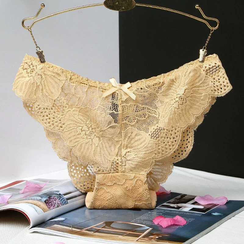 1 Pcs Underwear For Woman Sexy Lace Briefs Seamless Mid-Rise High Quality 7 Colors S-XL Female Panties Woman Underwear BANNIROU