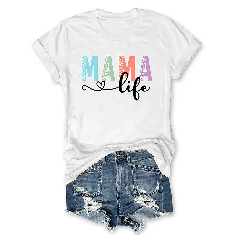 VChics Mama Life Print Casual T-Shirt
