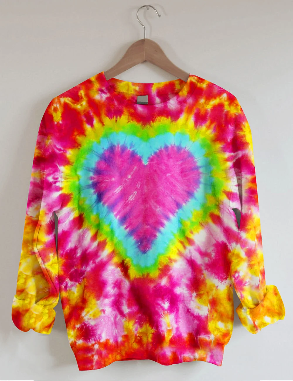 Lizzic Valentine Tie Dye Love Heart Sweatshirt