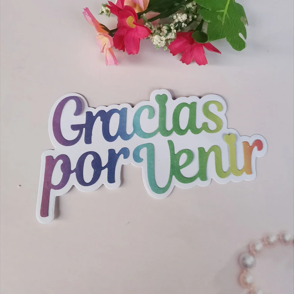New Spainish Words Metal Cut Dies Template for Embossing Stencils DIY Paper Album Gift Cards Making Scrapbooking Dies 2022