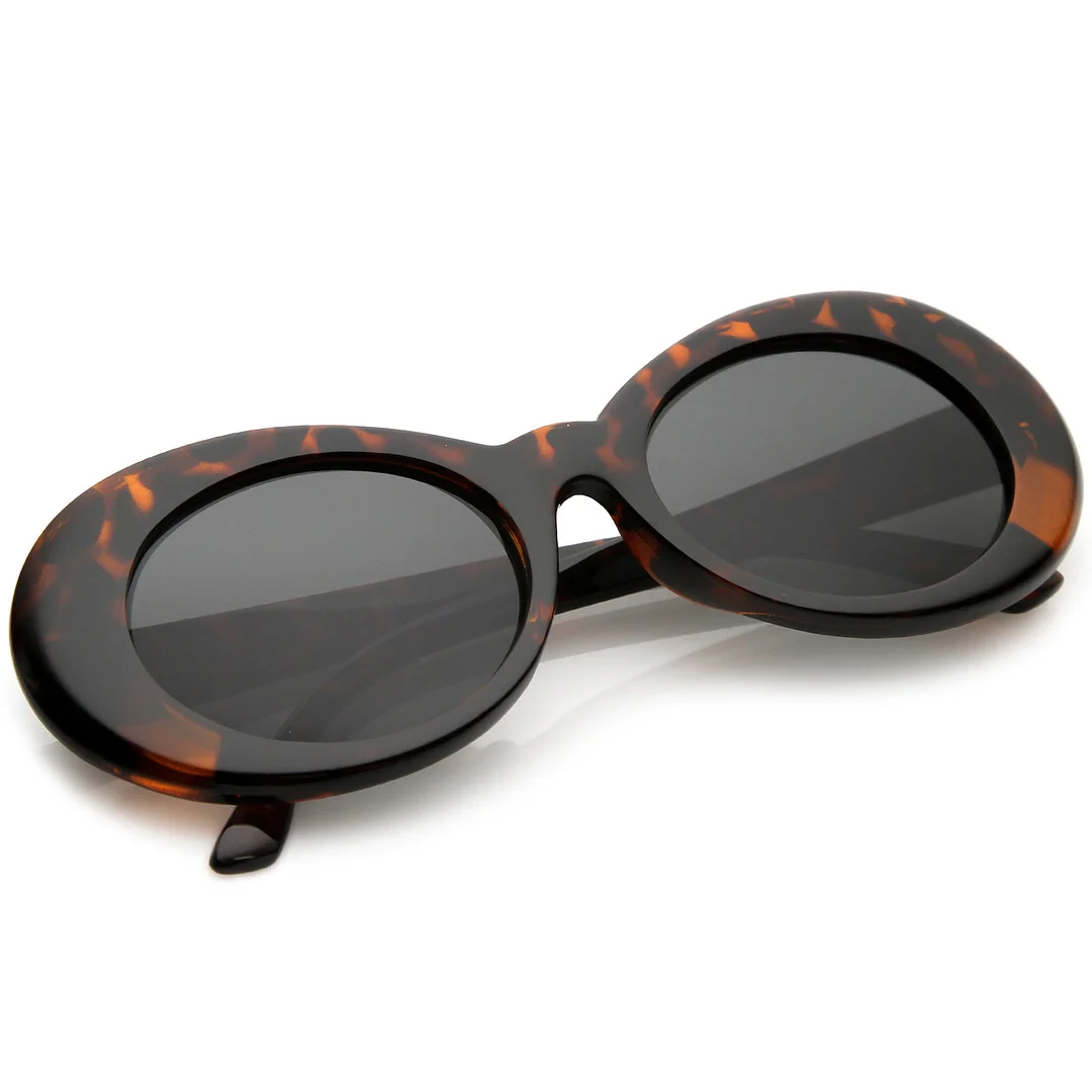 Retro Oval glasses With Tapered Arms Neutral Colored Round Lens  51mm