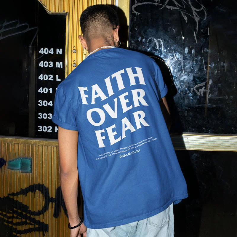 Outletsltd Faith Over Fear Print Causal T-shirt