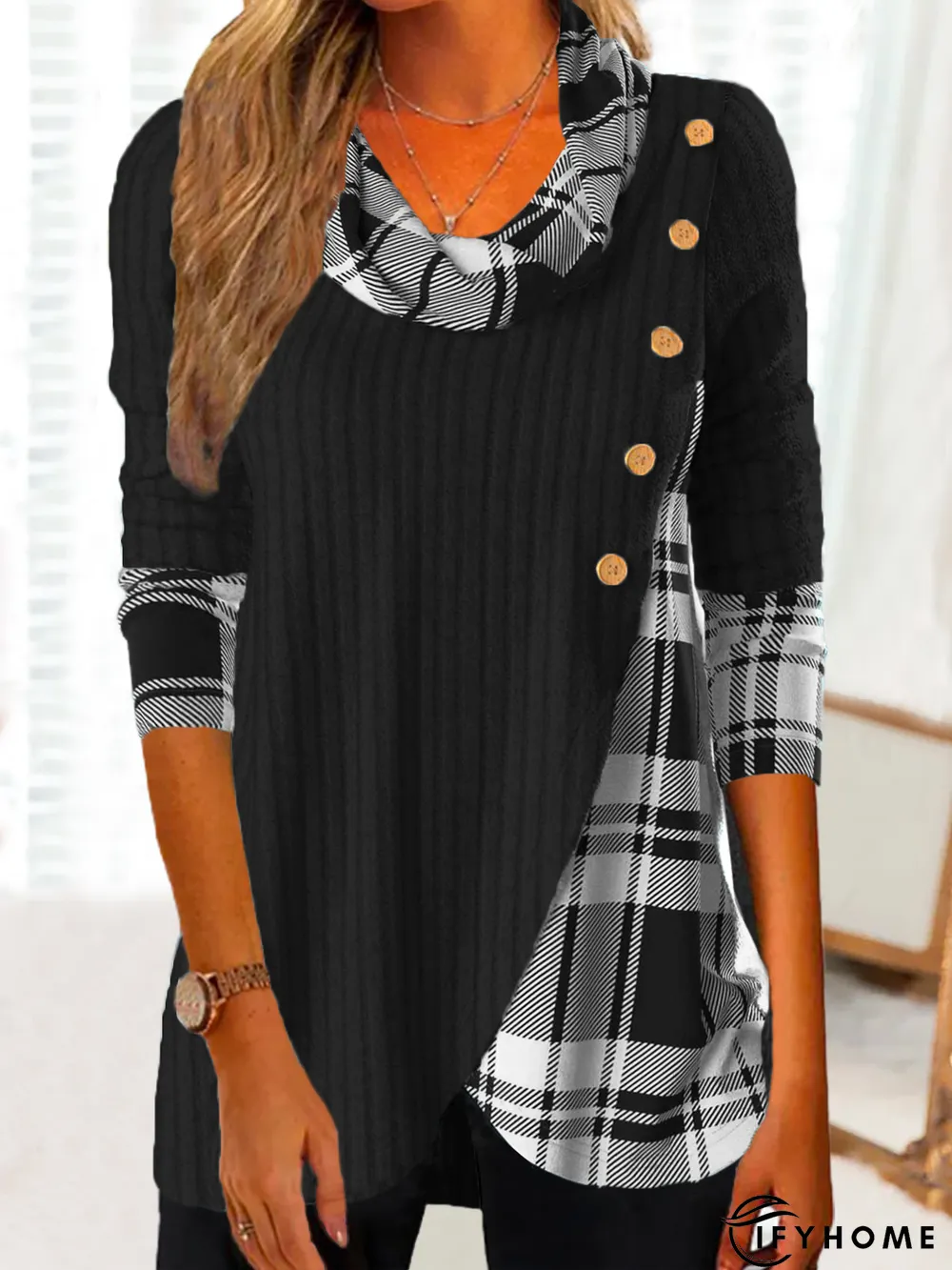 Loose Casual Plaid Top | IFYHOME