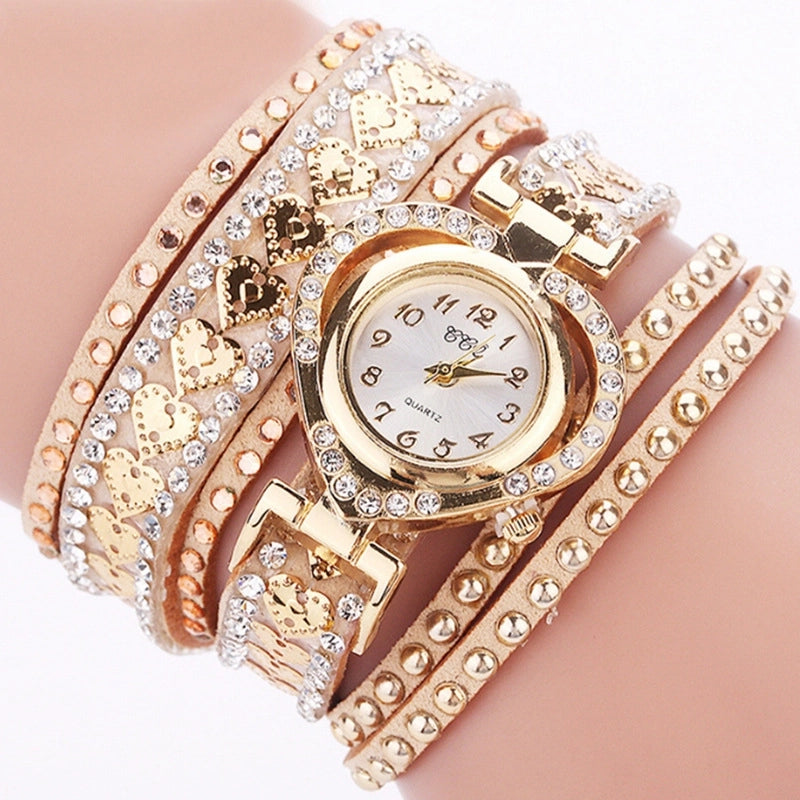 Modern Style Heart Shape Buckle Quartz Watch Women's Watches