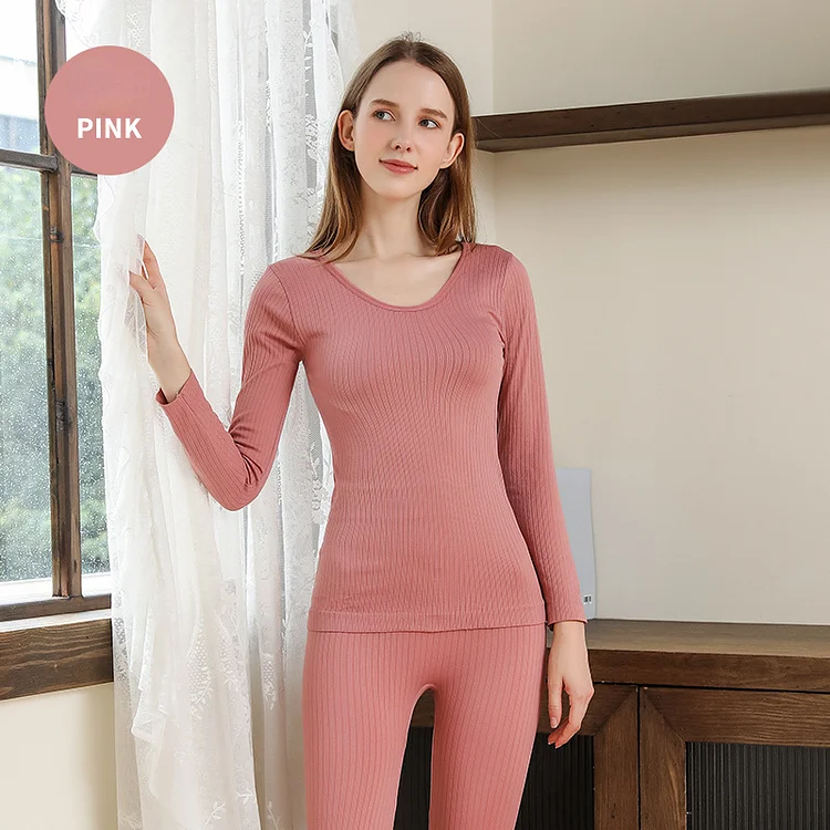 Simple Warm Solid Color Bottoming Shirt And Pants Suit - yankia