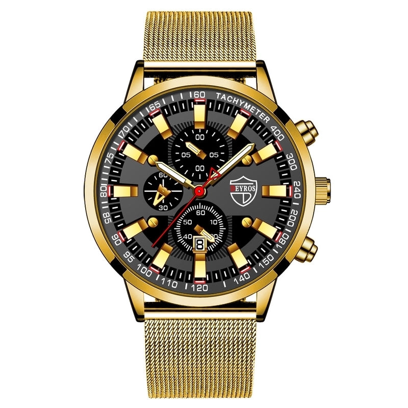 Retro Geometric Single Folding Buckle Quartz Men’s Watches