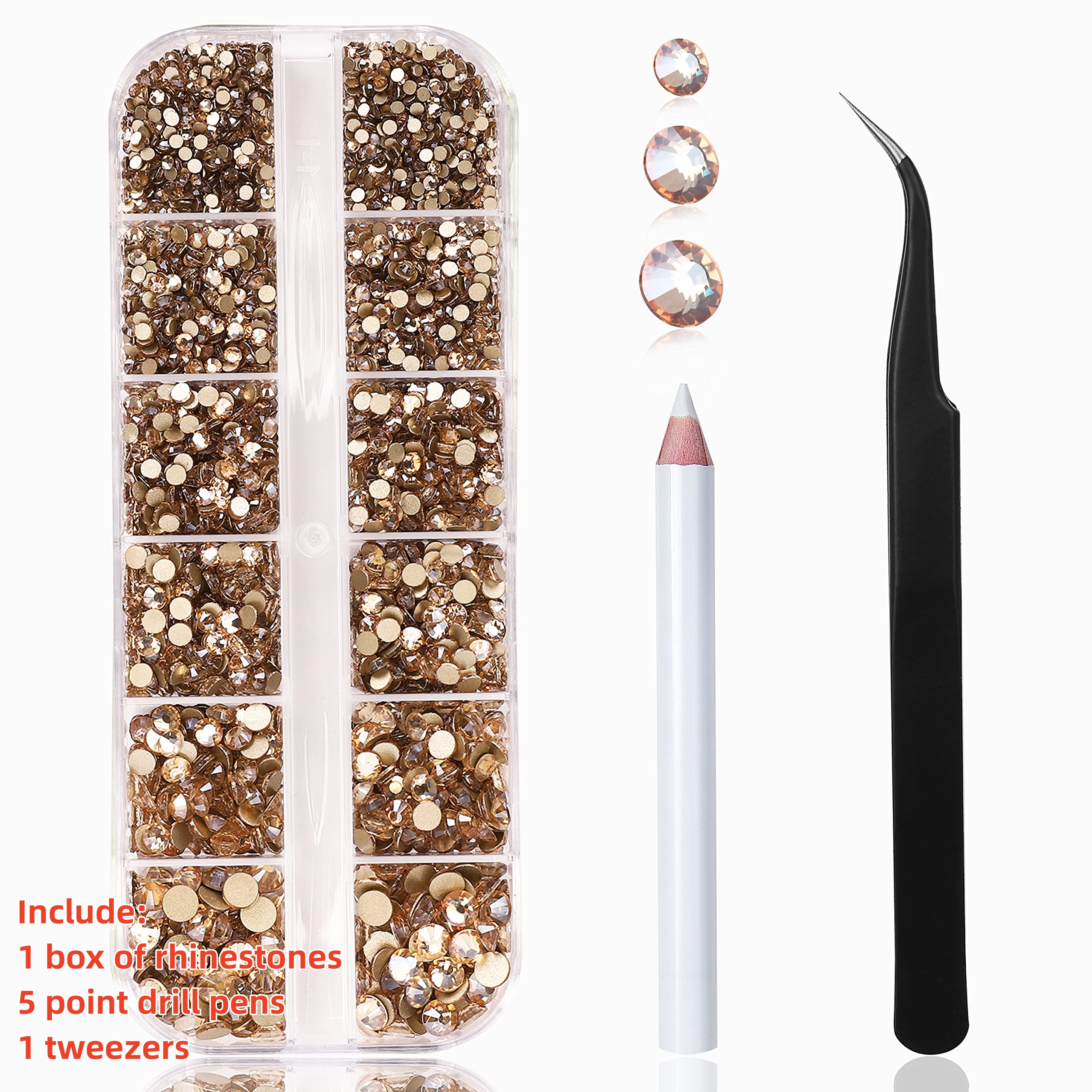 Multi-Size Nail Rhinestones Kit 3D Crystal AB DIY Nail Art Decors Diamond Gems Glitter Manicure Point Drill Pen Tweezers Tools #