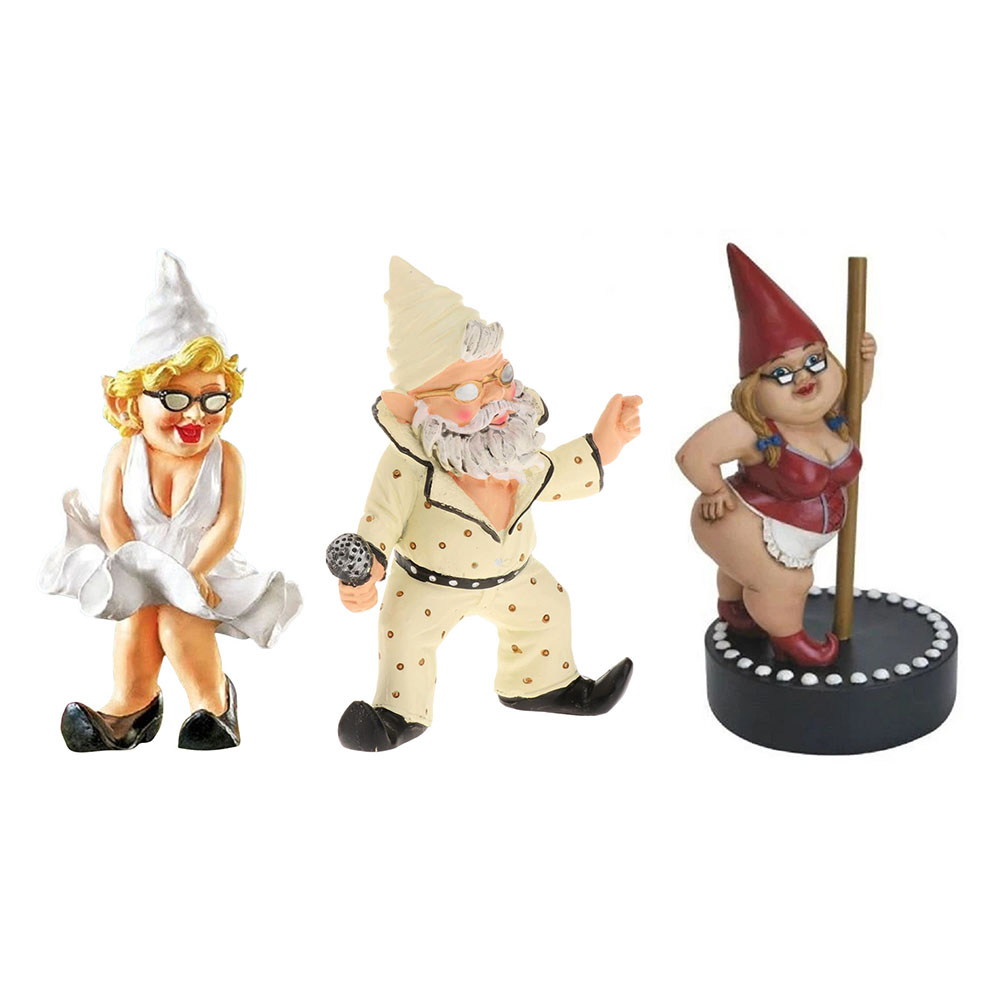 

Resin White Beard Dwarfs Figurines Statue Garden Cartoon Gnome Sculpture, 501 Original