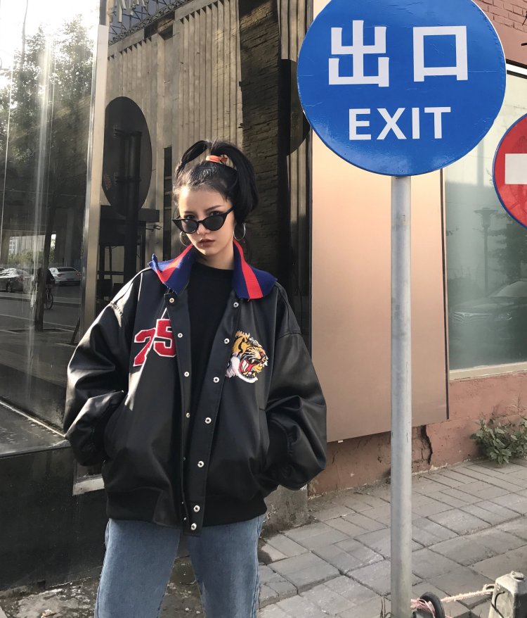 OLCooL 2024 Fall Fashion Bomber Embroidered Tiger Varsity Jacket olcool